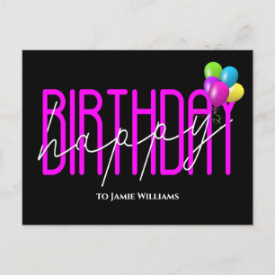 Joyeux Anniversaire Neon invitation 