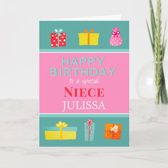 Joyeux Anniversaire Niece Carte personnalisée (Devant)