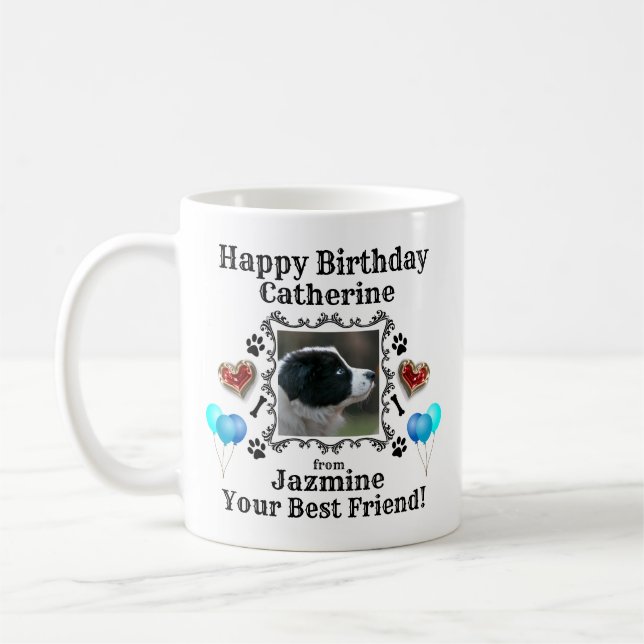 Joyeux Anniversaire Nom Chien Mug (Gauche)