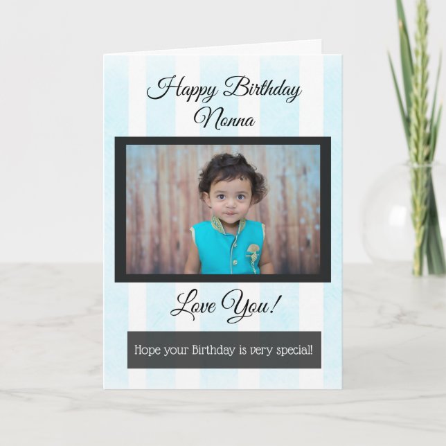 Joyeux Anniversaire Nonna Carte photo personnalisé (Devant)