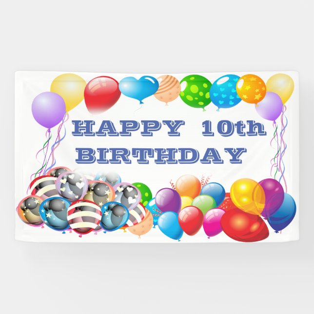 Joyeux Anniversaire Numéro Vinyl Bannière 3' x 5' (Horizontal)