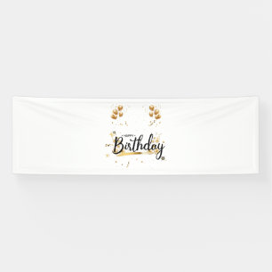Joyeux Anniversaire Or Bannière Vinyle 2.5x8