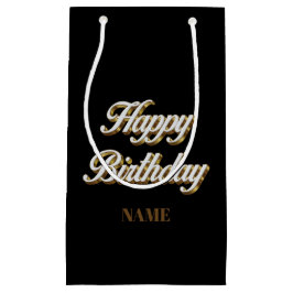 Joyeux Anniversaire Or Élégante Typographie Sac ca