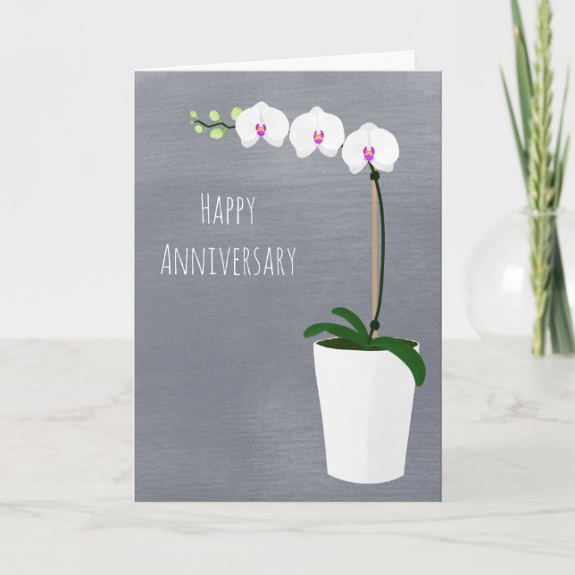 Joyeux anniversaire | Orchidées | Carte de note Fl (Devant)