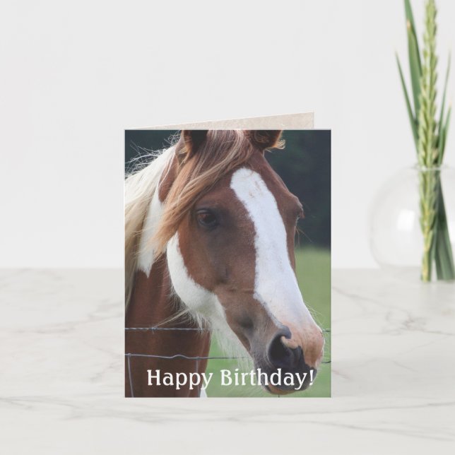 Joyeux Anniversaire Paint Horse Equestre Carte d'é (Devant)