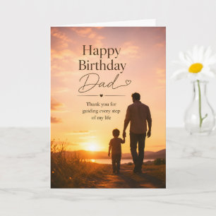 Joyeux Anniversaire Papa Carte Coucher de Soleil,