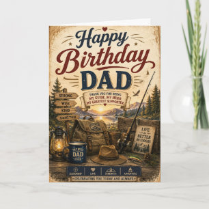 Joyeux Anniversaire Papa Carte de Plein Air Rustiq