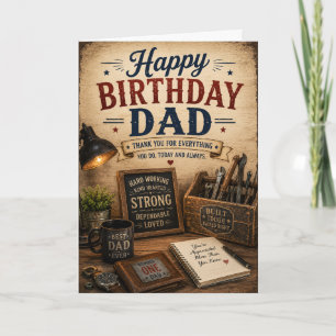 Joyeux Anniversaire Papa Carte de Vœux Atelier Rus