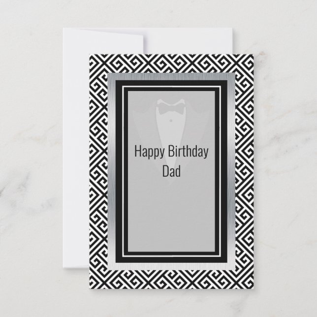 Joyeux anniversaire papa noir et blanc merci c (Devant)