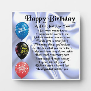 Joyeux anniversaire Papa Poem Plaque