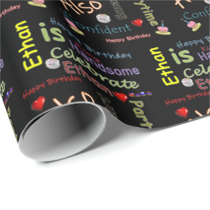 Joyeux Anniversaire Papier Cadeau Ethan