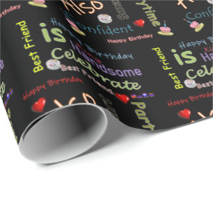 Joyeux Anniversaire Papier cadeau meilleur ami