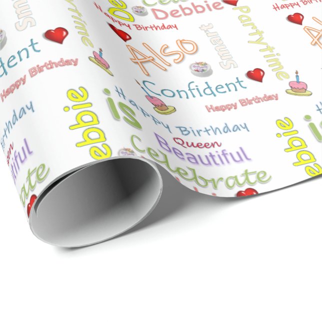 Joyeux Anniversaire Papier Enveloppant Cadeau Debb (Coin rond)