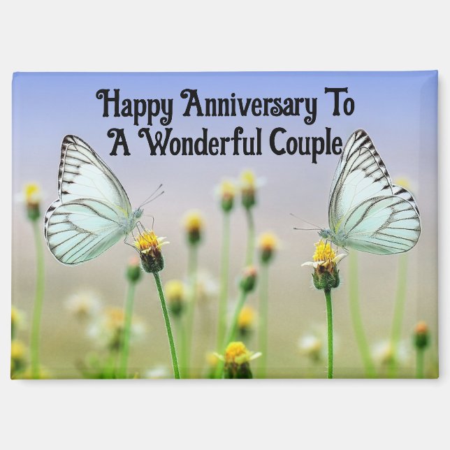 Joyeux Anniversaire Papillons Magnet (Recto)