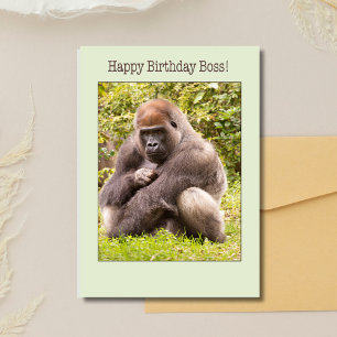 Joyeux Anniversaire Patron Gorille Dans La Carte D