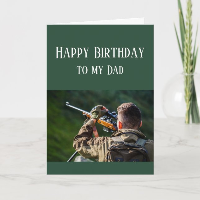 Joyeux Anniversaire Père Chasse Carte Camouflage (Devant)
