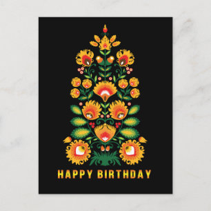 Joyeux anniversaire personnalisable folklore carte