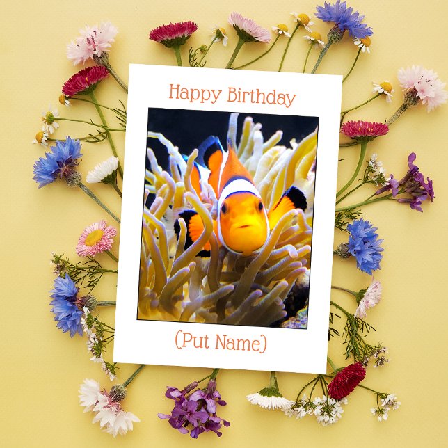 Joyeux Anniversaire Personnaliser carte de poisson (Dive into Birthday Bliss: Personalize Their Day with Underwater Splendor!)