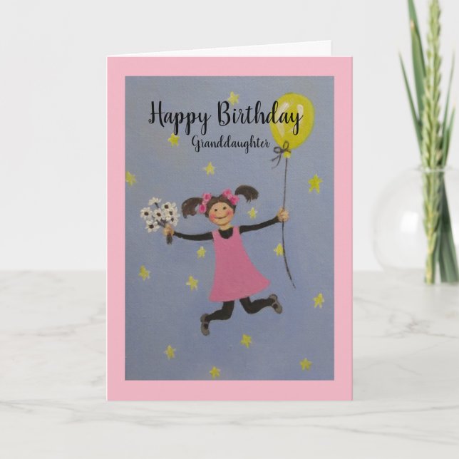 Joyeux anniversaire, petite-fille / carte de voeux (Devant)