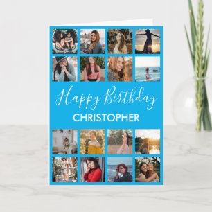 Joyeux Anniversaire Photo Collage 16 Photos Carte