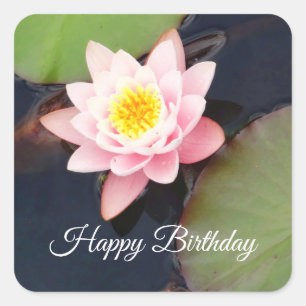 Joyeux Anniversaire Pink Water Lily #1-2 Stickers