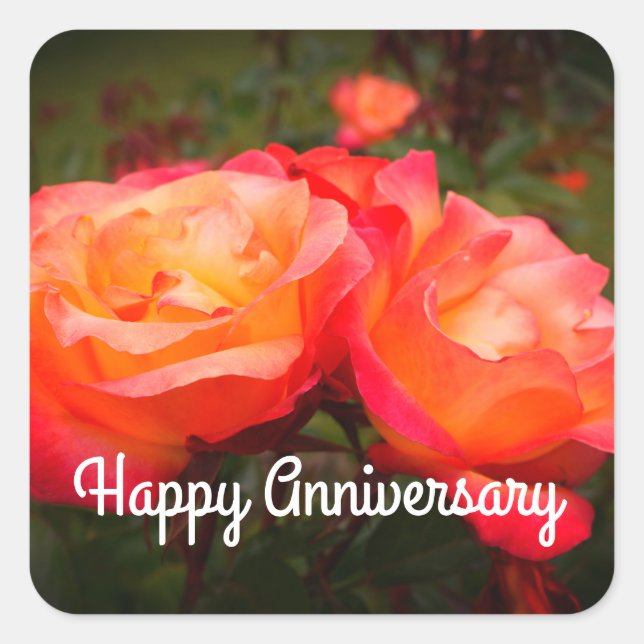 Joyeux anniversaire Rainbow Sorbet Rose #3 Sticker (Devant)