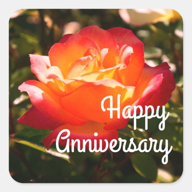 Joyeux anniversaire Rainbow Sorbet Rose #5 Sticker (Devant)