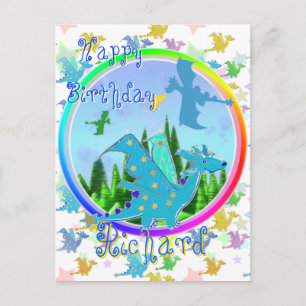 Joyeux Anniversaire Richard Cartoon Dragons Carte 