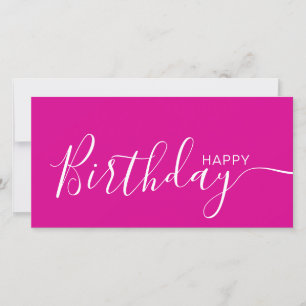 Joyeux Anniversaire Rose chaud blanc moderne carte