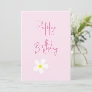 Joyeux Anniversaire Rose Daisy Carte simple