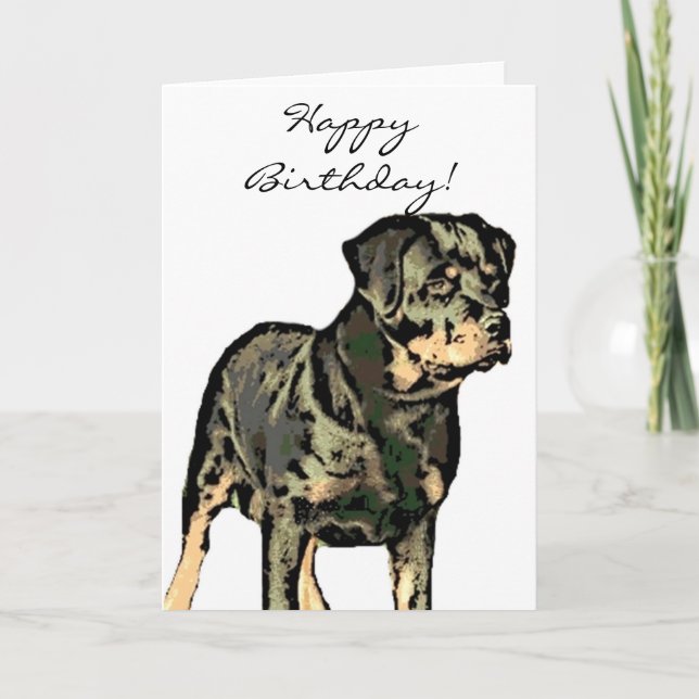 Joyeux anniversaire Rottweiler carte de voeux (Devant)