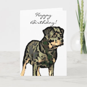 Joyeux anniversaire Rottweiler carte de voeux