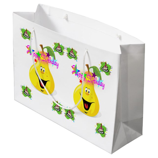 Joyeux Anniversaire Sac cadeau Pear (Dos Angle)