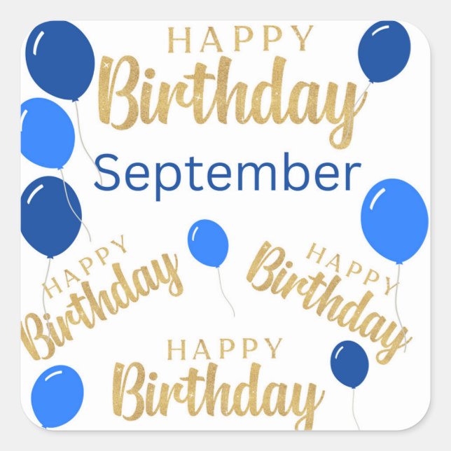Joyeux anniversaire Septembre anniversaire Sticker (Devant)