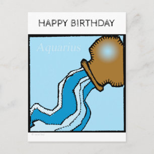 Joyeux Anniversaire SIGNE Zodiaque Aquarius Carte 