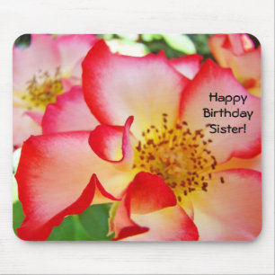 Joyeux Anniversaire Sœur ! tapis de souris Fleurs