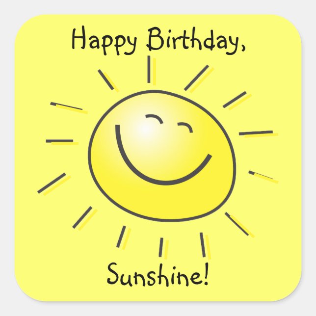 Joyeux anniversaire, soleil ! Autocollant (Devant)