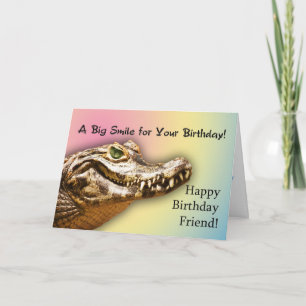 Joyeux Anniversaire souriant carte alligator pour