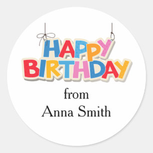 Joyeux Anniversaire Stickers personnalisables pour