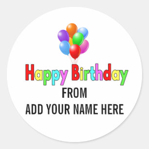 Joyeux Anniversaire Stickers personnalisables pour