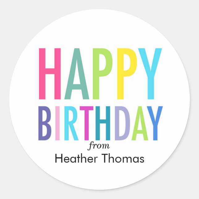 Joyeux Anniversaire Stickers personnalisables pour (Devant)