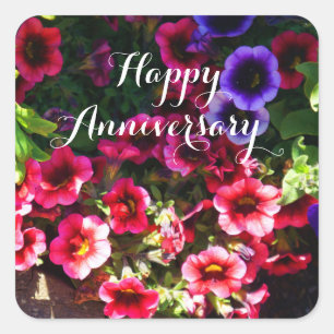 Joyeux Anniversaire Stickers Red Petunias #1