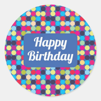 Joyeux anniversaire - Stickers ronds