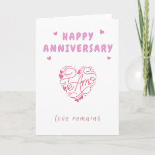 Joyeux Anniversaire Te Amo Carte d'Amour