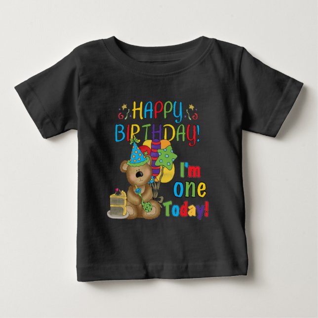 Joyeux anniversaire Teddy Bear 1er T-shirts et cad (Devant)