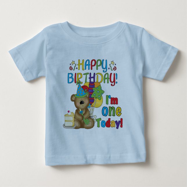 Joyeux anniversaire Teddy Bear 1er T-shirts et cad (Devant)
