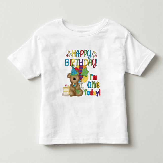 Joyeux anniversaire Teddy Bear 1er T-shirts et cad (Devant)