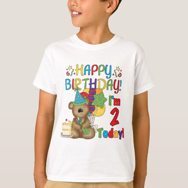 Joyeux anniversaire Teddy Bear 2e t-shirts et cade (Devant)