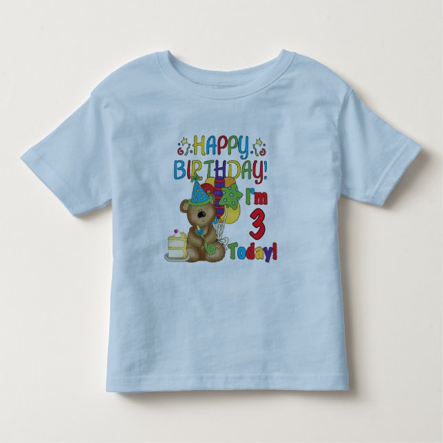 Joyeux anniversaire Teddy Bear 3e t-shirts et cade (Devant)