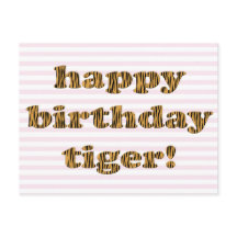 Joyeux anniversaire tigre ! Carte postale fun Tigr